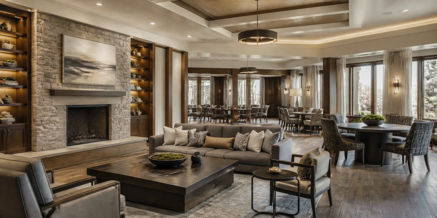 Hospitality-inspired senior living community environment